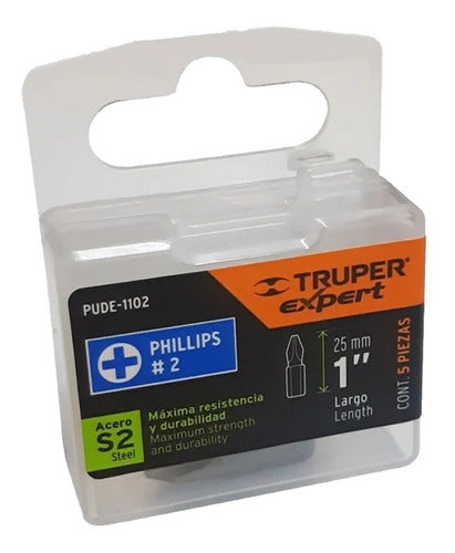 Truper Steel PH2 Screwdriver Tip 25mm X 5 Units 1