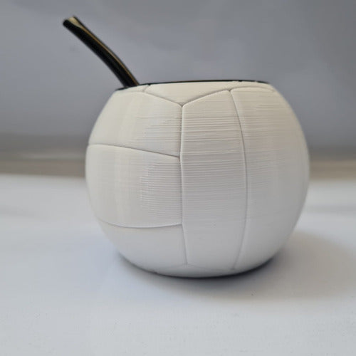 Mate Volleyball Ball 3D White - Mate Pelota De Voley Impresión 3D Blanca