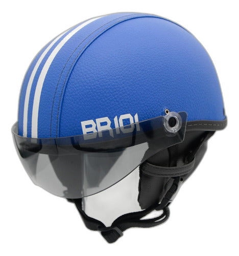 Capacete Coquinho Br 101 Azul Vision Fume Pp 0