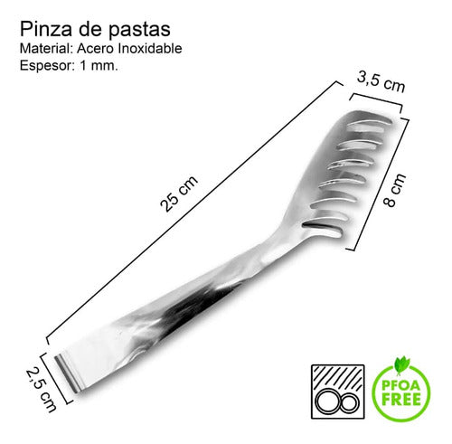 Pinza P/ Pastas Hudson Acero Inoxidable Ensalada Cocina Fcg 1