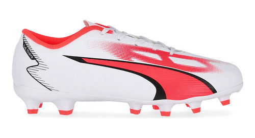 Puma Ultra Play FG/AG Soccer Cleats for Kids in White and Black 0