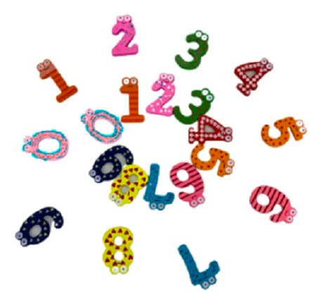 Cubeta Wooden Magnetic Numbers 20 Units Decorated 0 to 9 2