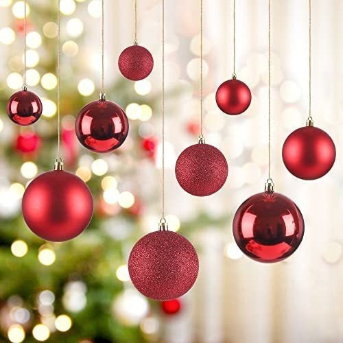 30 Bolas Navideñas Rojas Inastillables Decorativas - Red 1