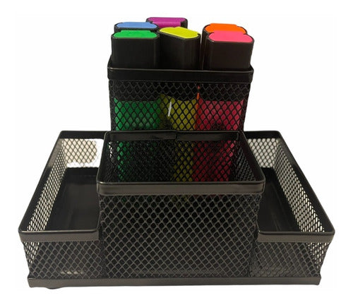 Kendra Grid Desk Organizer 4-Compartment Multiuse 2