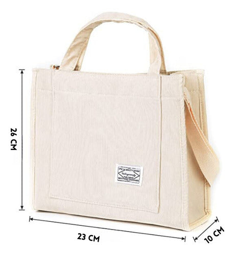 Set of 2 Small Women's Handbags Crossbody Shoulder Bag in Soft Corduroy Fabric 43