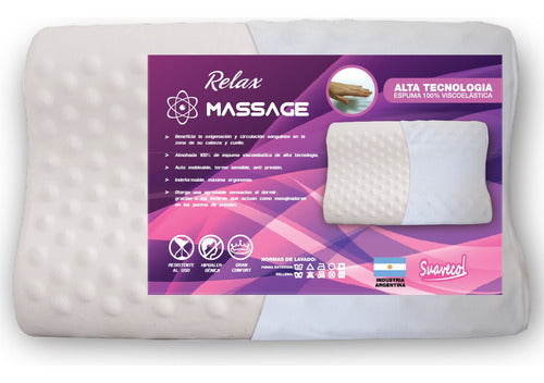 Suavecol Ergonomic Viscoelastic Massage Pillow 0