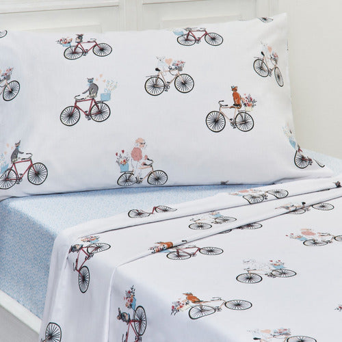 Children's Bed Sheets 1.5 Twin Danubio Percal 80