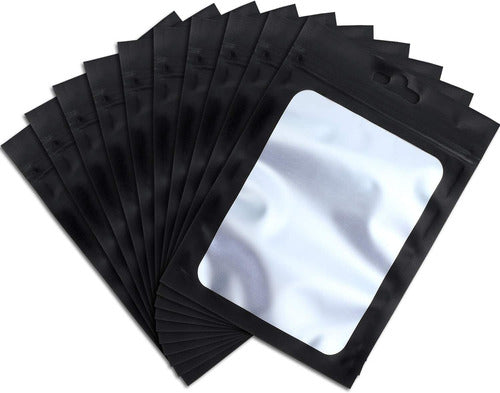 Boao Mylar Bags 100 Pack - 17cm X 10cm Black and Transparent 0