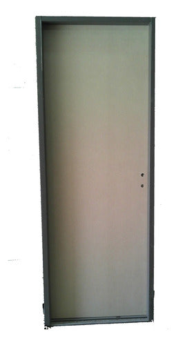 Puerta Placa Mdf 80x200 Tabique 15 - Marco De Chapa 18 1