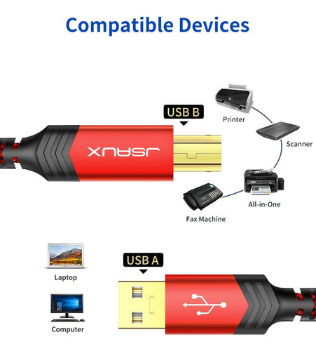 Jsaux Cable De Impresora, Cable De Impresora Usb De 10 Pies 1