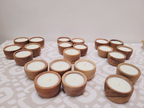 MagicDecoArgentina Wholesale Soy Wax Aromatic Candle Wooden Bowl X 10 Units 7