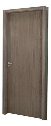 Kit Porta De Madeira Lisa 215x84cm Com Batente De Mdf Wt 1