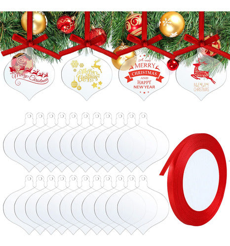 Marsui Acrylic Transparent Christmas Ornaments in Heart Shape 0