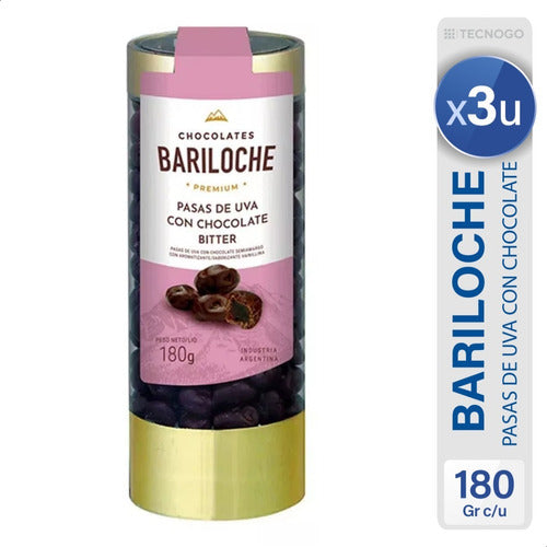 Bariloche Premium Dark Chocolate Covered Raisins Pack of 3 0