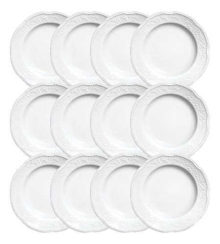 Dessert Plates White Porcelain Verbano Mozart Line Set of 12 0