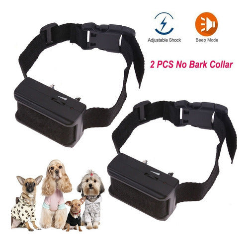 2pcs Eléctrico Anti No Ladridos Collar Ladridos Perro Grande 2