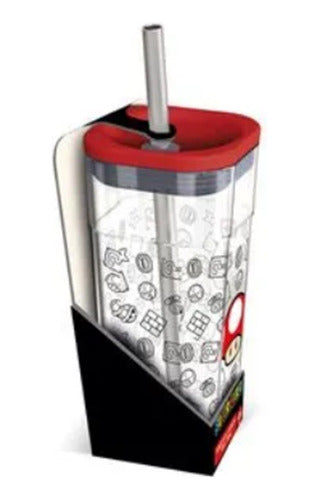 Stor Super Mario Acrylic Cup 540ml with Steel Straw 2