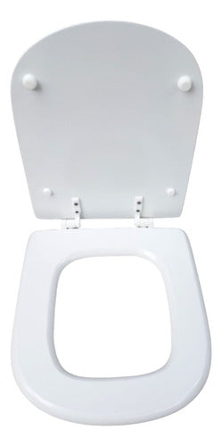 DF Hogar Round Diamond Design White Lacquered Toilet Seat 0