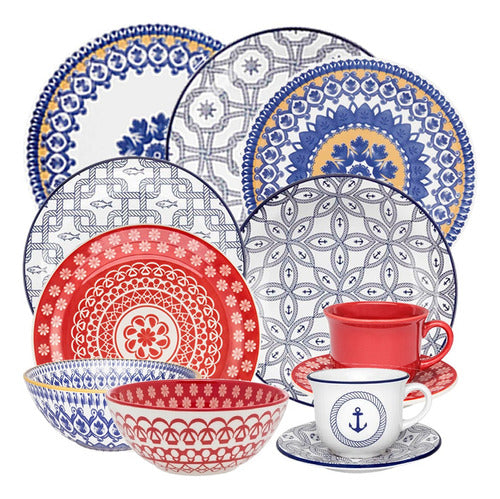 Oxford Decorative Dinnerware Set Plates Mugs Bowls 24 P 0