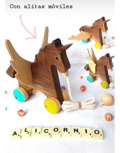 MBL_ARGENTINA Wooden Pull Toy - Animal Rollers for Babies 6