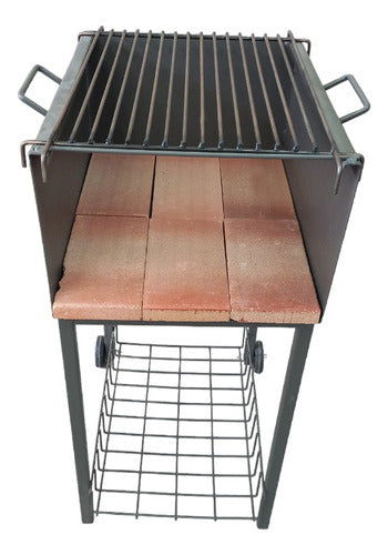 Rectangular Grill with Wheels and Grate 0