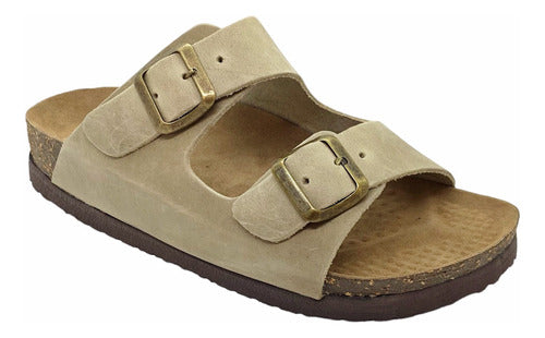 Zarpas Women's Leather Birk Sandals Comfortable Lightweight Vison 0