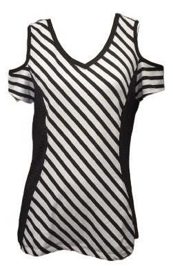 Vex Ladies Striped and Polka Dot T-Shirt 0