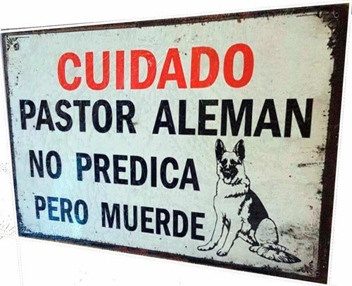 Cartel Cuidado Con El Perro Chapa 30 X 20 0