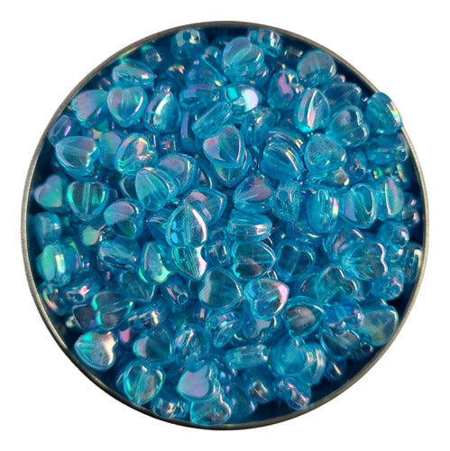 50 Translucent Iridescent Heart-Shaped Beads - Bijou 3