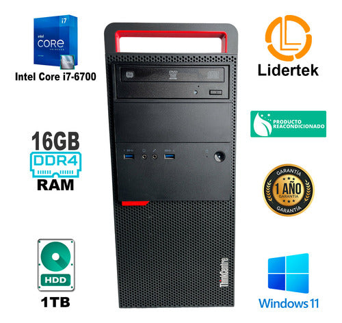 Pc Computadora Core I7-6700 16gb Ddr4 Ram 1tb Hdd Windows11 1