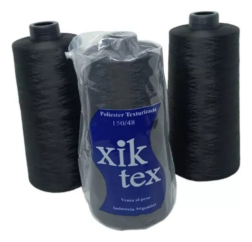 Algarrobo Texturized Black Polyester Thread for Overlock X 3 Units (1 Kg) 0