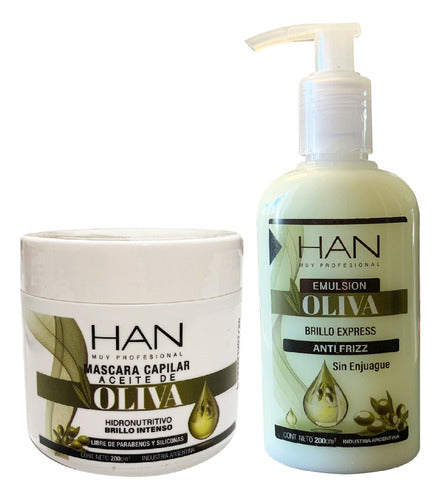 HAN Crema De Peinar + Mascara Oliva Antifrizz + Kit Peine 1