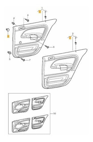 Kit X10 Clips Grampas Panel Puerta Vw Gol Trend Voyage -roar 3