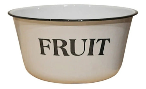 Trendy Store Frutera Enlozada Ensaladera Blanca Bowl Frutas Negro Trendy 0