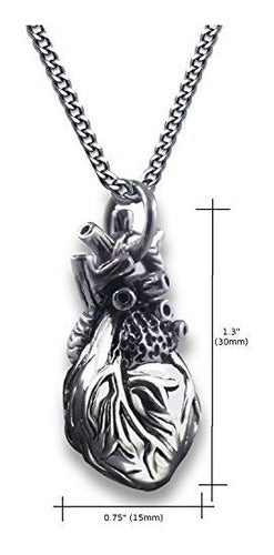 Pearlina Anatomico Corazon Collar Hombre O Mujer 3d Colgante 3