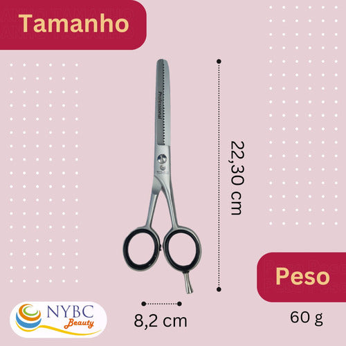 Tesoura De Cabelo Profissional Desbaste Nybc Beauty 5,5 Pol. 3