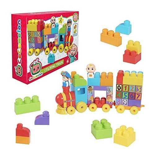 Just Play CoComelon Stacking Train - 40 Piece Building Block Set 0