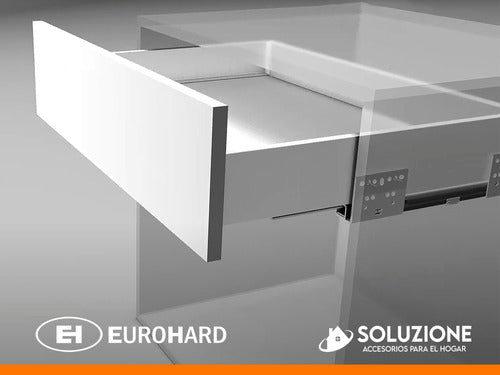 Lateral Slim Cajón 199x400mm Eurohard Blanco Cierre Suave 3d 4