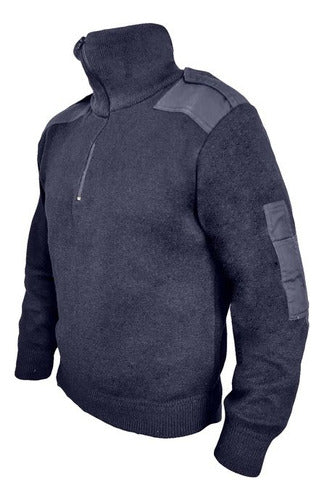 Tactical Lined Knitted Sweater with High Neck Zipper 3