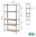 Kingshouse Metal Shelf with 5 MDF Wooden Shelves 180x90x40cm 4