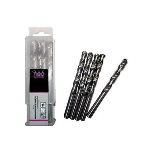 NEO INDUSTRIAL Set Brocas Mechas Hss Acero 5/32 5 Pcs Taller Exigente 1