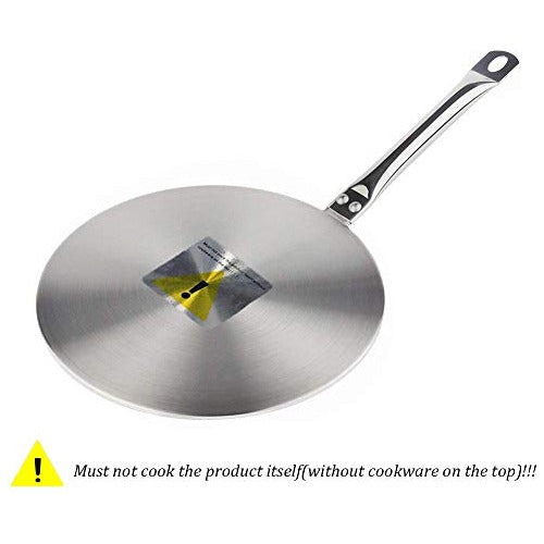 2020 Newest Heat Diffuser Stainless Steel Induction Adapter Plate Removable Handle - 5.5inch 7