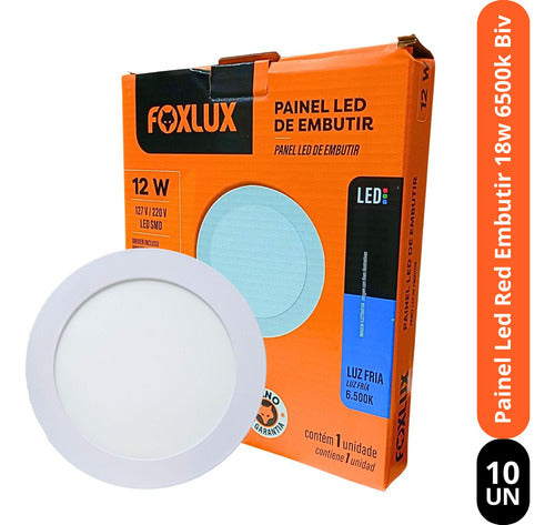 Luminária De Parede E Teto Painel De Led 18w Branco Kit 10un 2