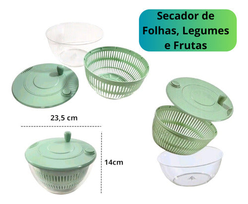 Secador De Salada Centrifuga Seca Folhas Verduras Manual 1