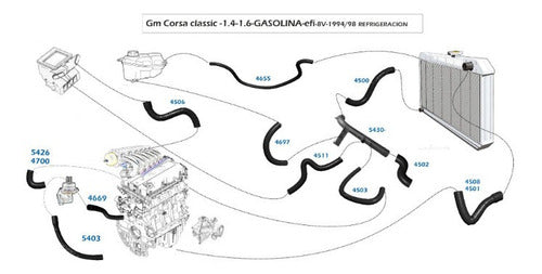 Manguera Descarga De Gases Corsa Classic 1.4-8v 1999/ C-4669 5