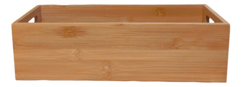 Cajón Organizador Rectangular Bamboo Liviano Grande 2