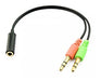 Premium Audio Adapter Cable Mini Plug Female to Dual Male 1