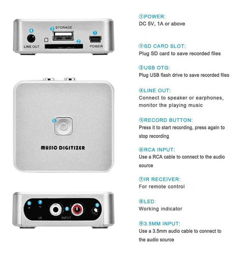 Hopcentury Digitalizador De La Captura De Audio Recorder 3