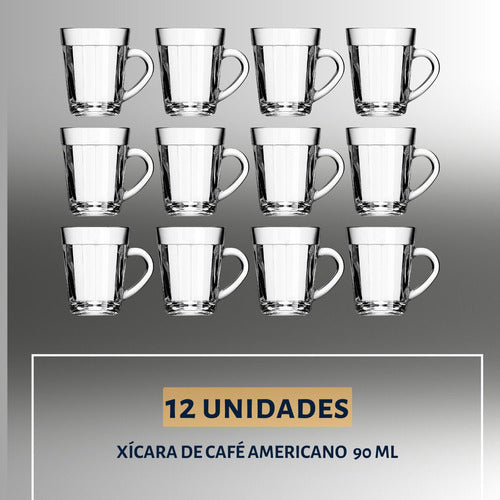 Kit 12 Xícaras De Café Americano 90ml S/ Pires 5