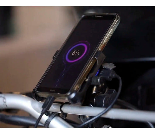 Spektor Metal Motorcycle Cell Phone Holder with USB 3.0 1